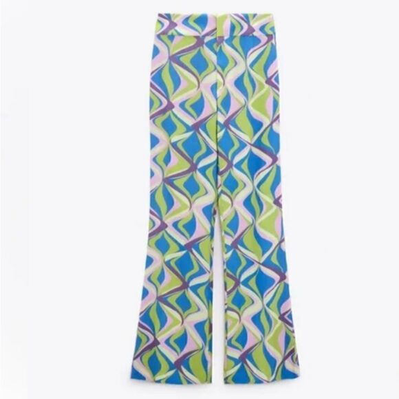 New Without Tags Zara Size Small Linen Blend High Waisted Pants - Picture 3 of 11